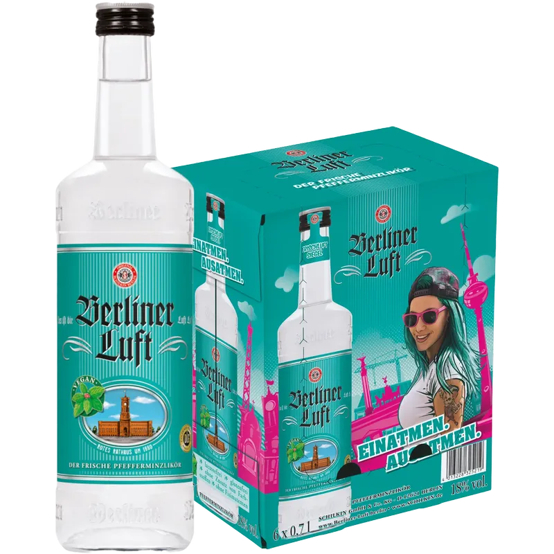Berliner Luft - Pfefferminzlikör [6 x 0,7l] 18,0 % Vol.